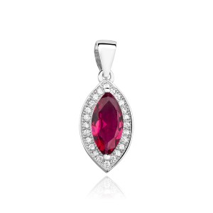 Pandantiv argint cu piatra rosie DiAmanti Z0711CR_RU-DIA (Argint 925‰ 1,3 g.)